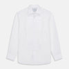 White Pleated Cotton Dress Shirt with T&A Collar and Double Cuffs