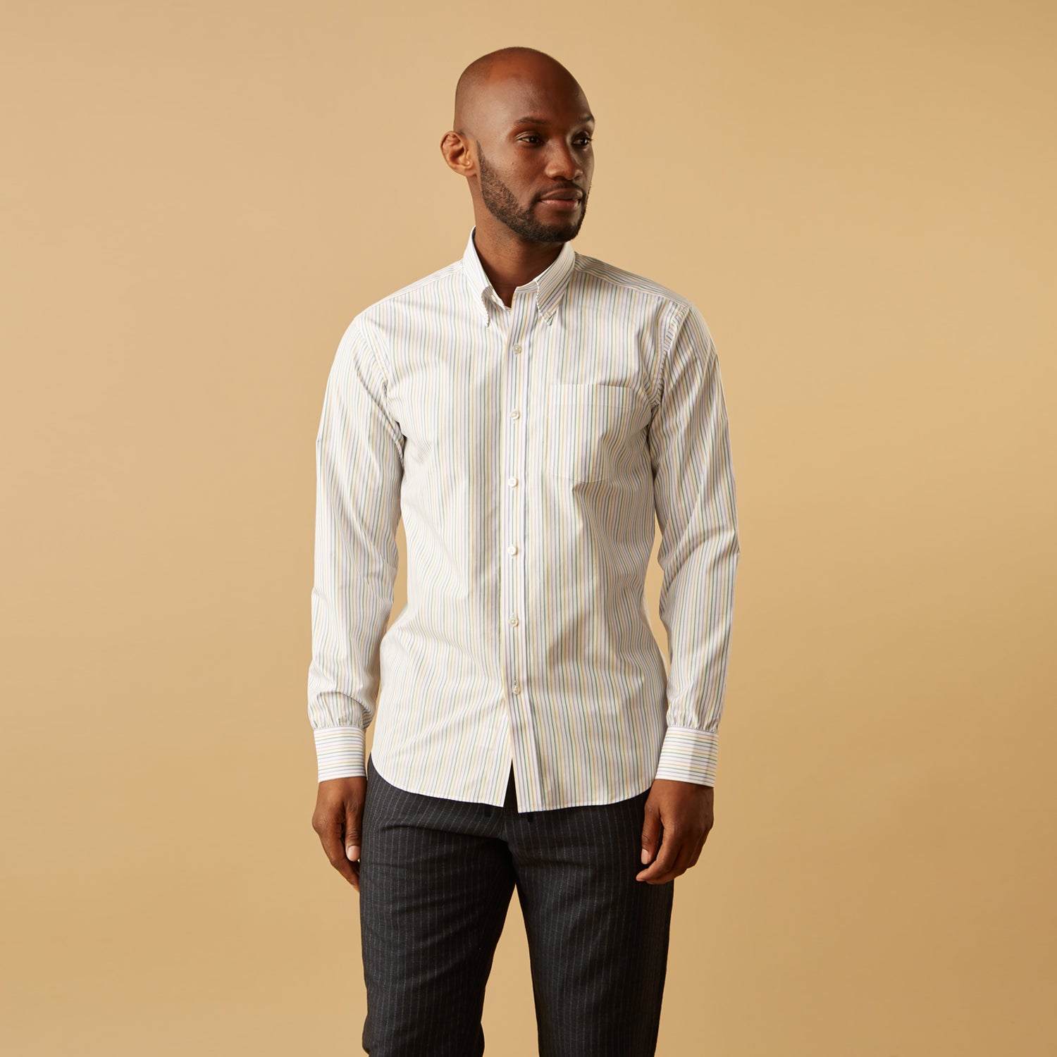 View 1 of product Yellow Multi Blazer Stripe Weekend Fit Suffolk Shirt