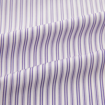 Purple Ticking Stripe Mayfair Shirt Image 5