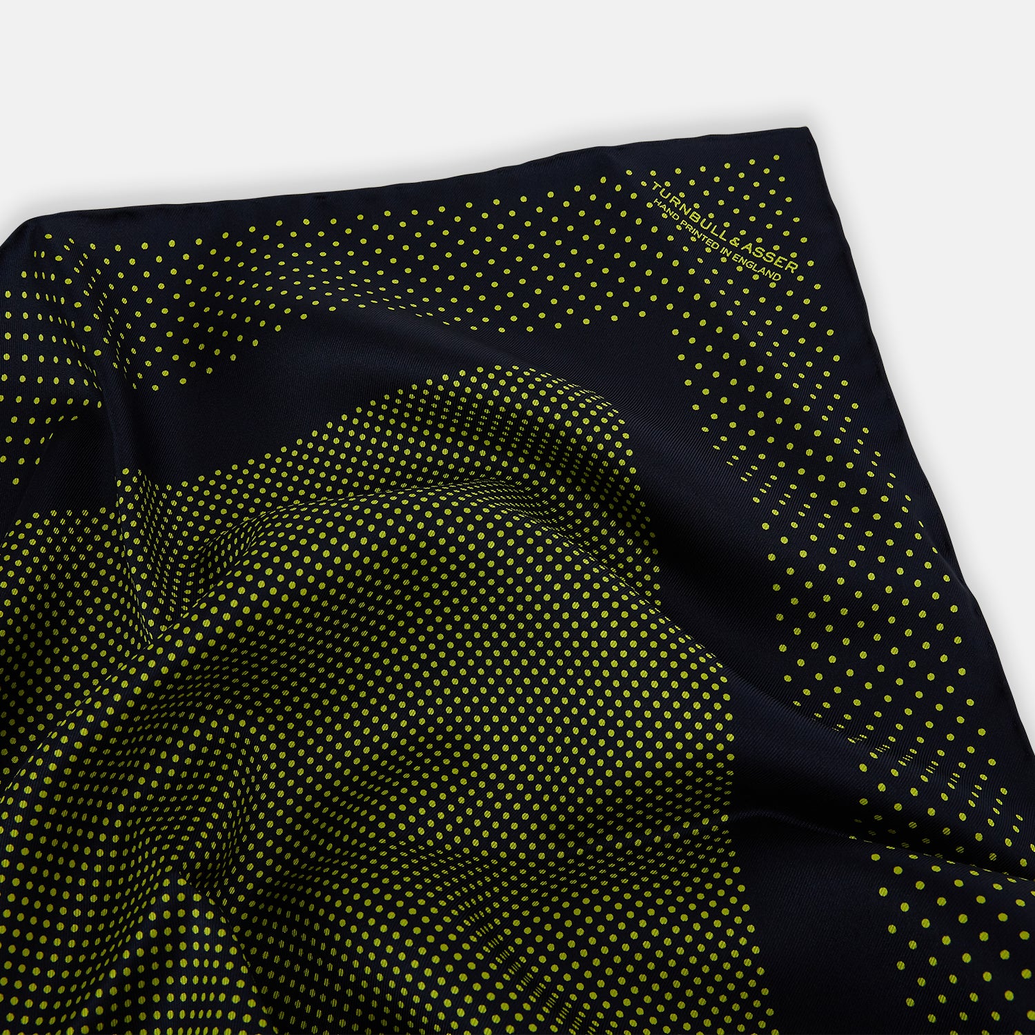 View 2 of product Navy and Yellow Dot Silk Pocket Square