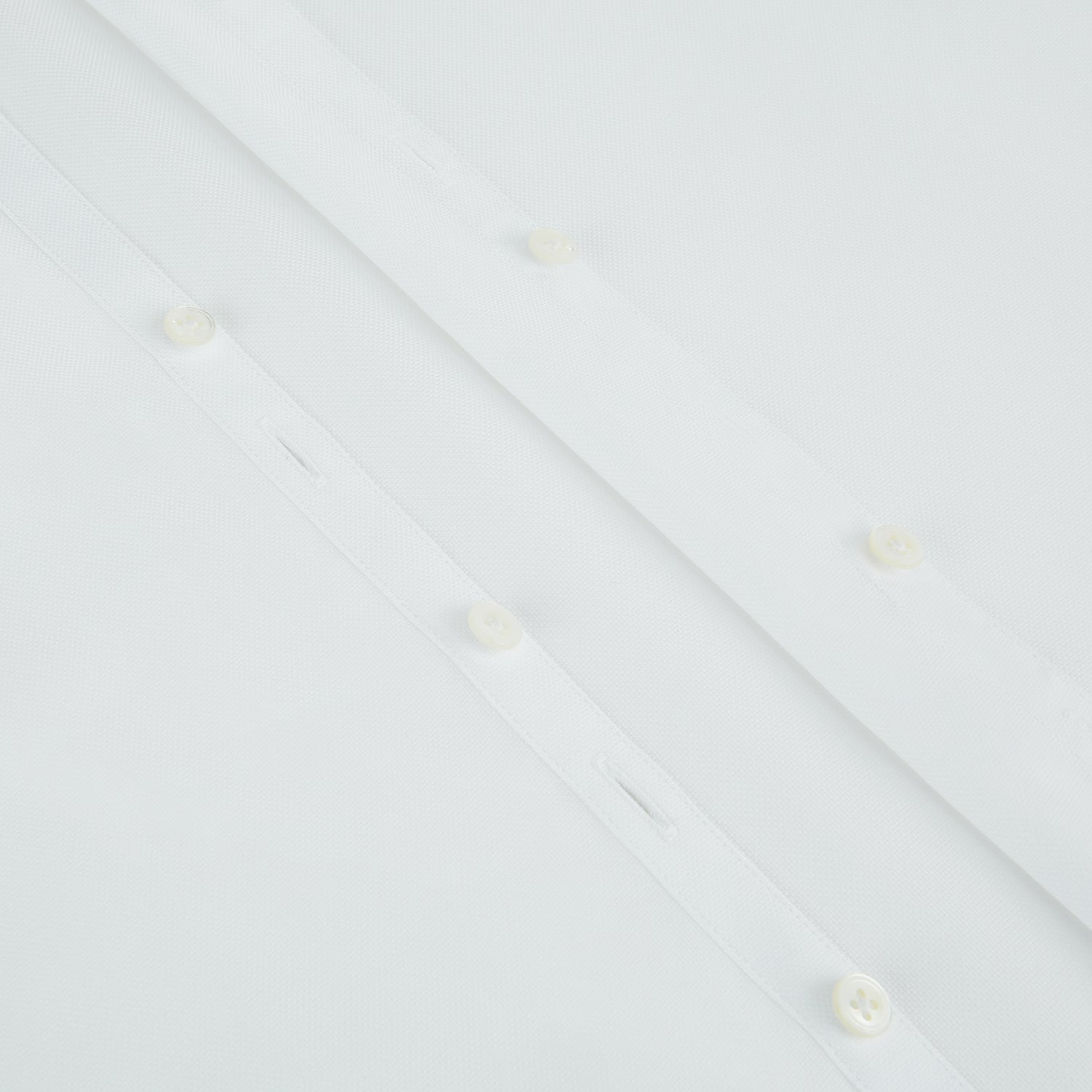 View 7 of product WHITE ROYAL OXFORD COTTON WINDSOR SHIRT WITH TURNBULL OPEN COLLAR AND 3-BUTTON CUFFS