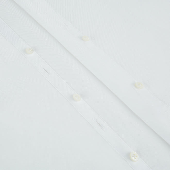 WHITE ROYAL OXFORD COTTON WINDSOR SHIRT WITH TURNBULL OPEN COLLAR AND 3-BUTTON CUFFS Image 6
