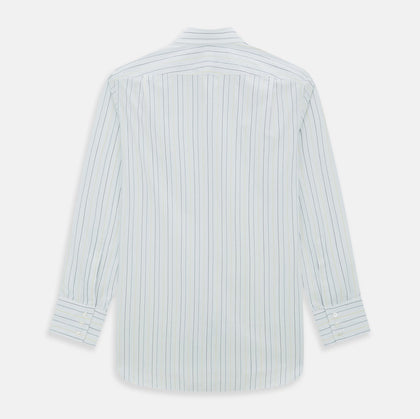 Navy and Yellow Wide Pinstripe Mayfair Shirt Image 2