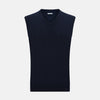 View 1 of product Navy Cashmere V-neck Vest