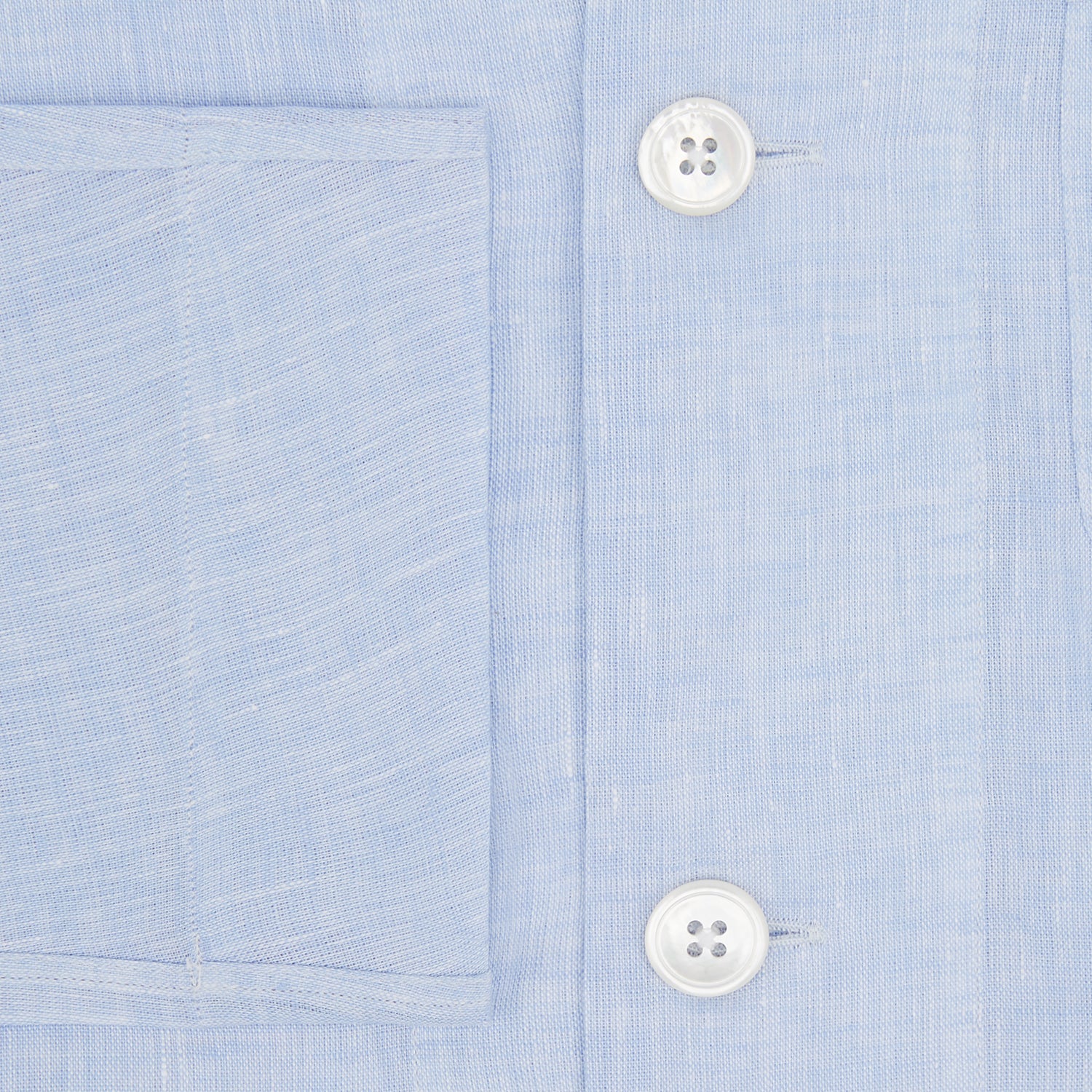 View 4 of product Pale Blue Linen Pyjama Shirt