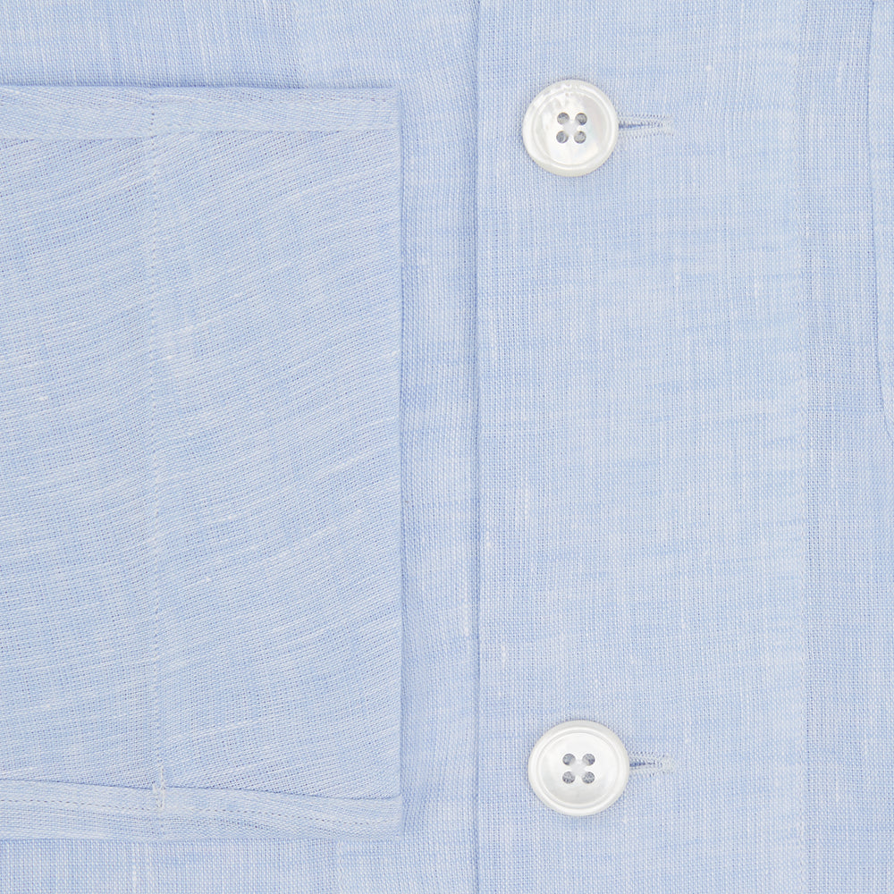 Pale Blue Linen Pyjama Shirt