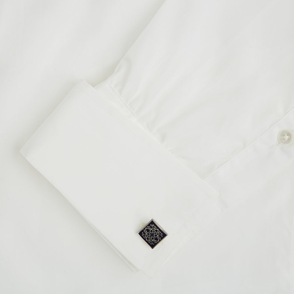 Blue Floral Square Cufflinks