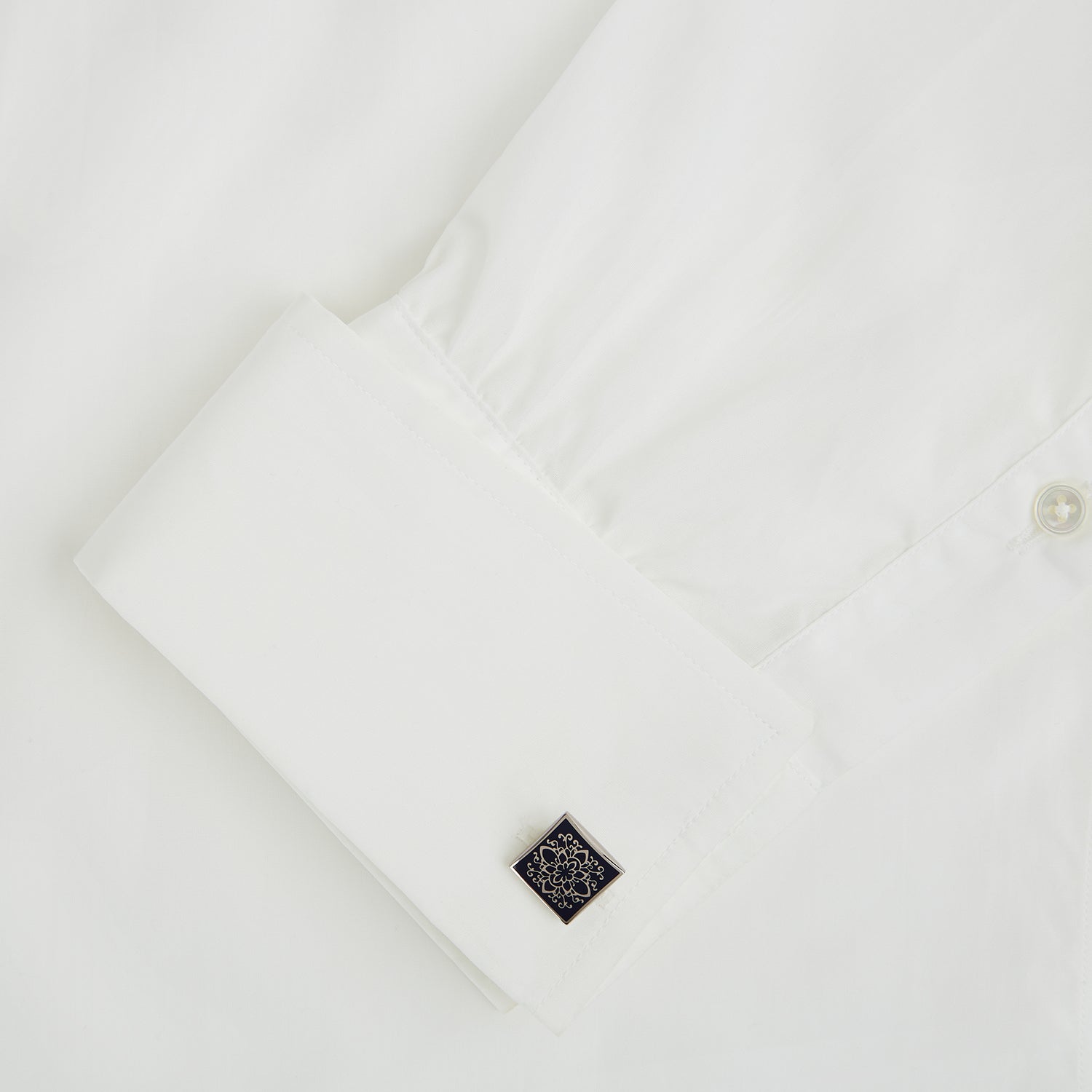 View 3 of product Blue Floral Square Cufflinks