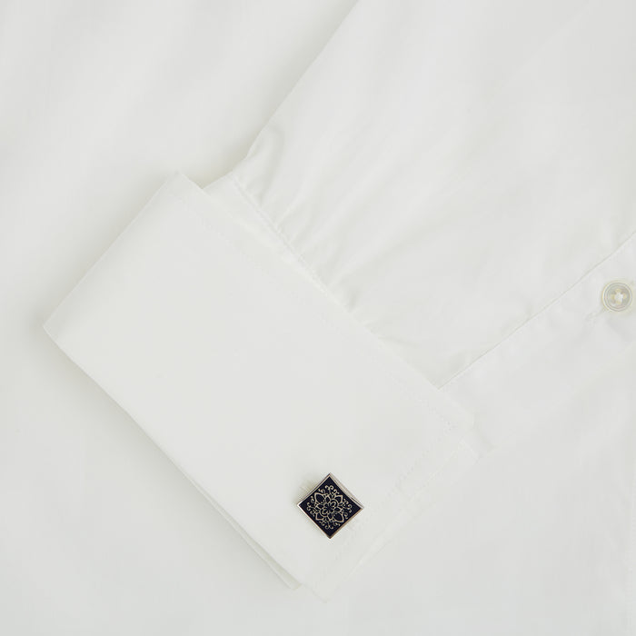Blue Floral Square Cufflinks Image 2