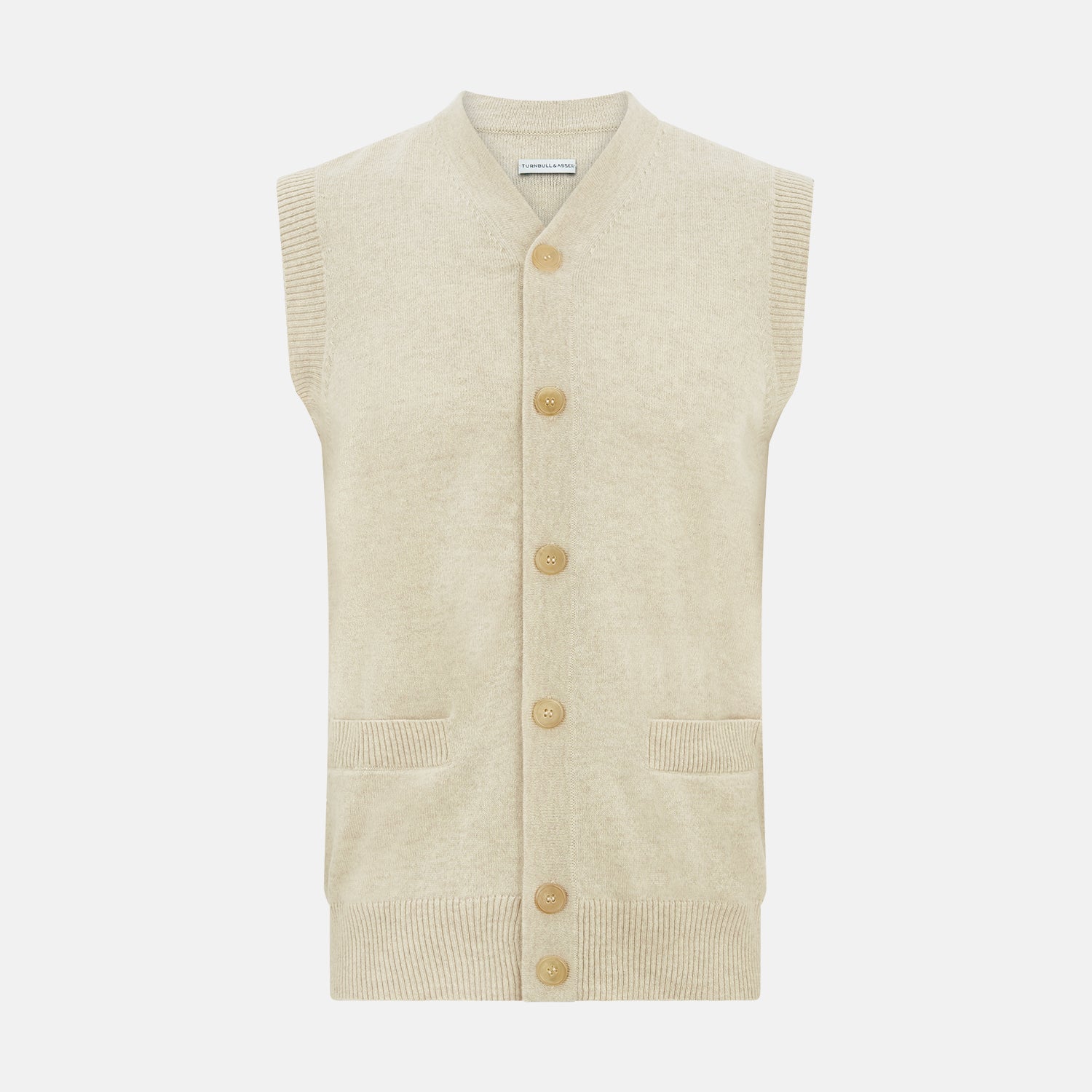 View 1 of product Ivory Cashmere Sleeveless Cardigan