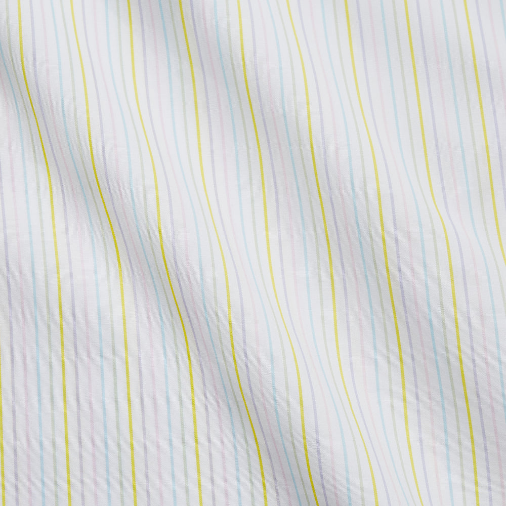 Yellow Multi Stripe Cotton Regular Fit Whitby Shirt