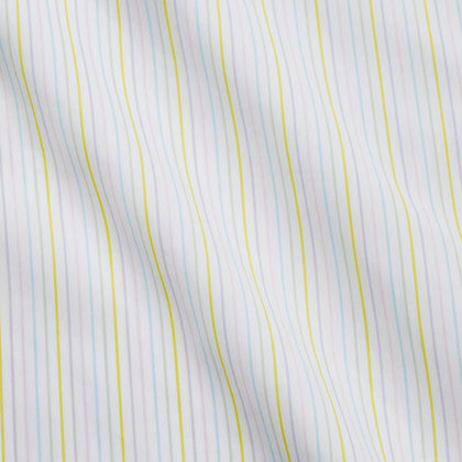 Yellow Multi Stripe Cotton Regular Fit Whitby Shirt Image 3