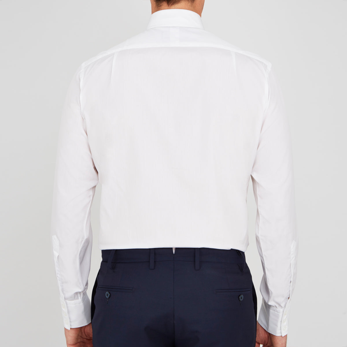 View 3 of product Two-Fold 200 White Cotton Shirt with Regent Collar and 3-Button Cuffs