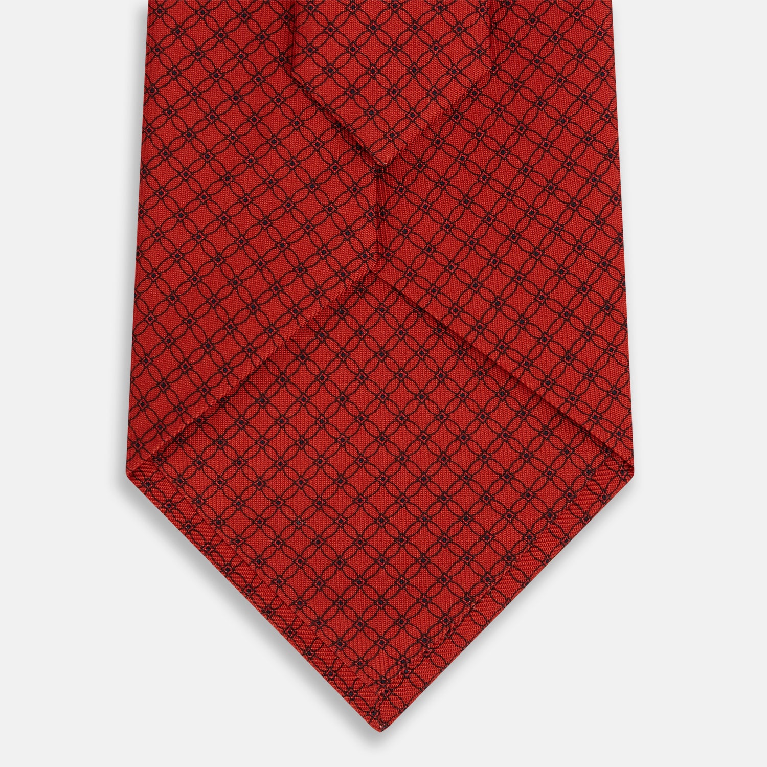 View 3 of product Red Lattice-Patterned Printed Silk Tie