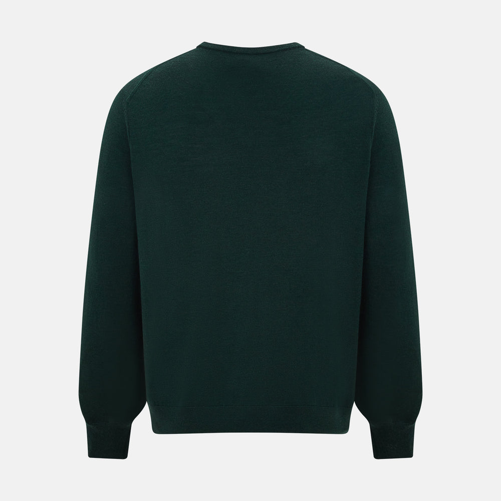 Petrol Green Merino V-Neck Jumper
