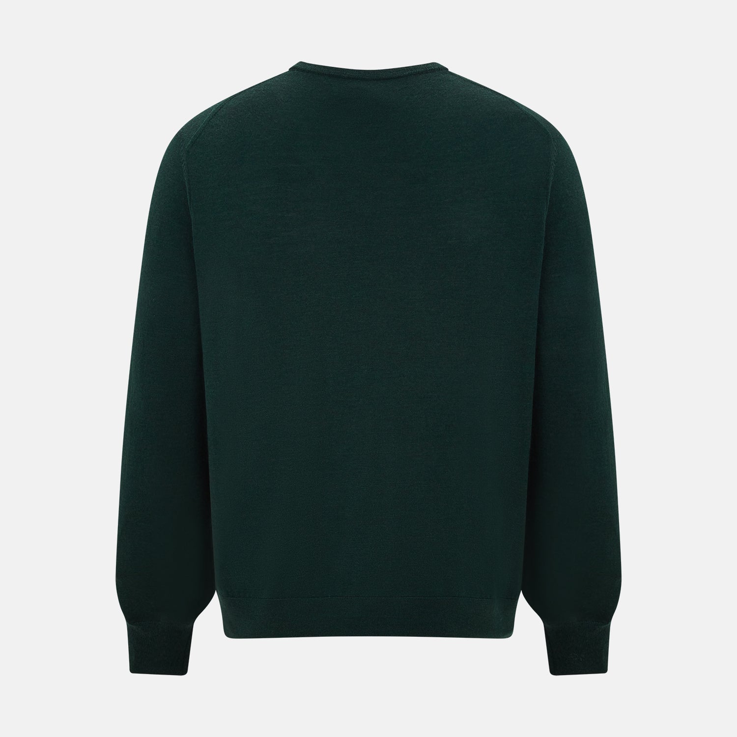 View 3 of product Petrol Green Merino V-Neck Jumper