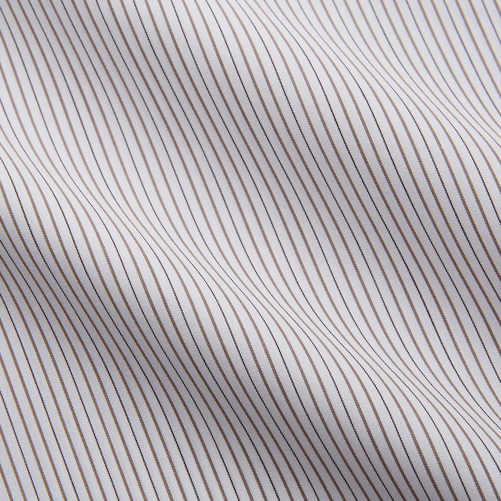 Sandstone Multi Stripe Cotton Tailored Fit Shelton Shirt