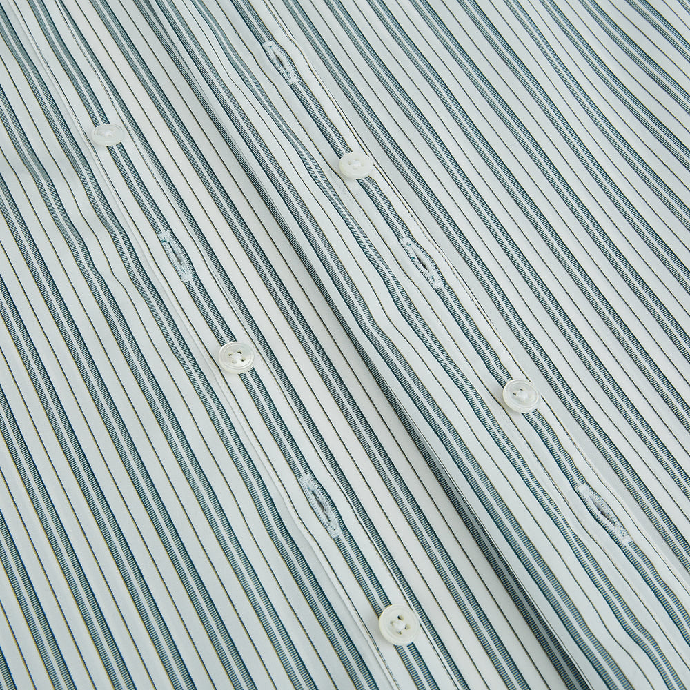 OLIVE & SAGE GREEN MULTI TRACK STRIPE WESTMINSTER SHIRT