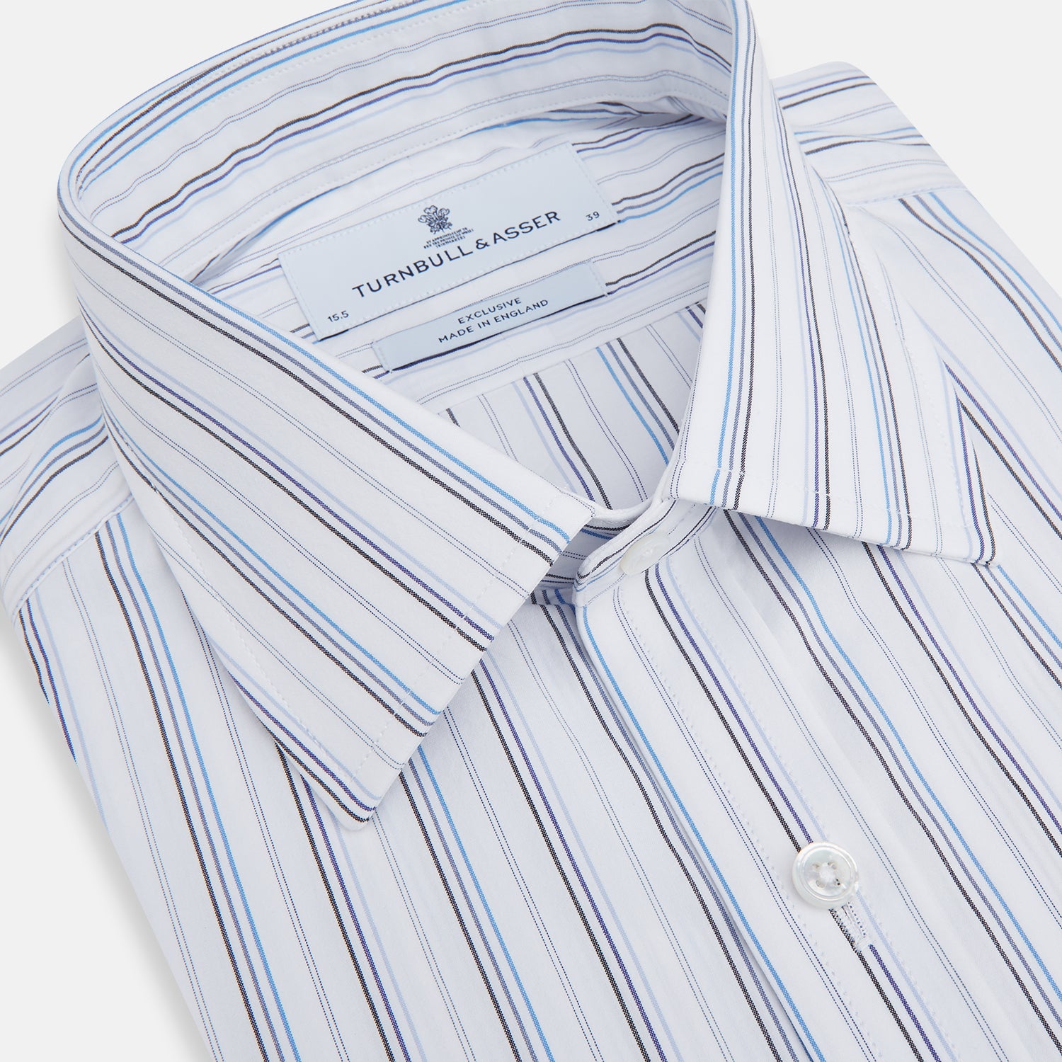View 2 of product Blue Fine Multi Pinstripe Mayfair Shirt