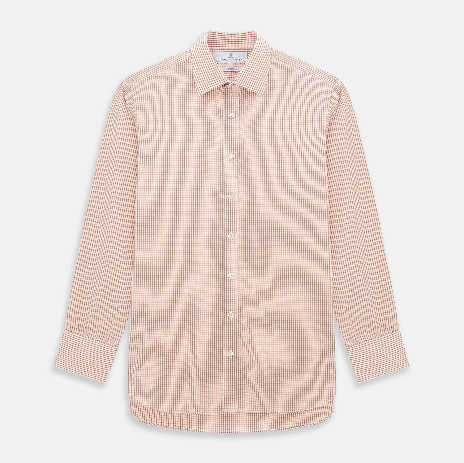 Orange Micro Shadow Check Mayfair Shirt