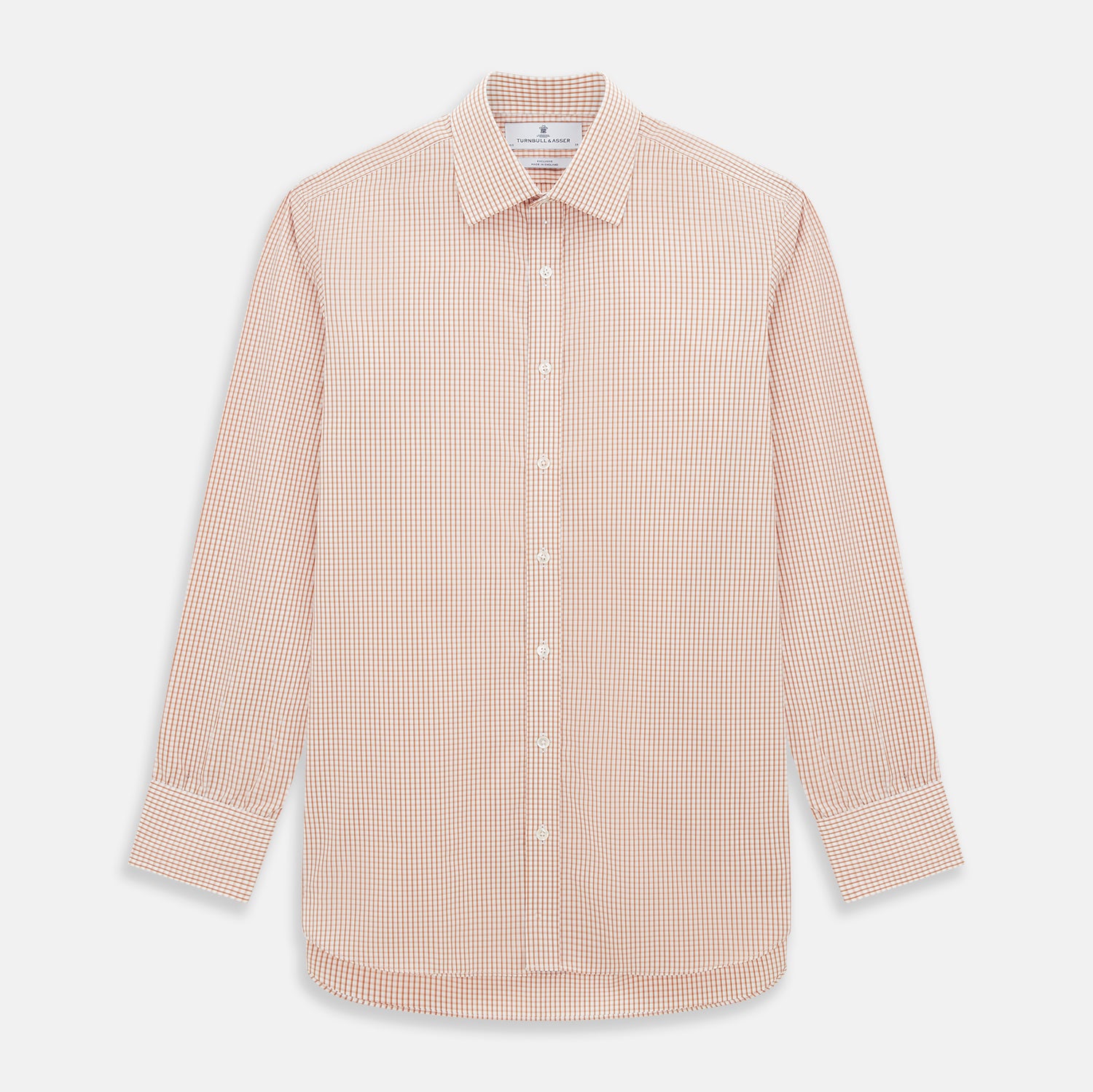 View 1 of product Orange Micro Shadow Check Mayfair Shirt