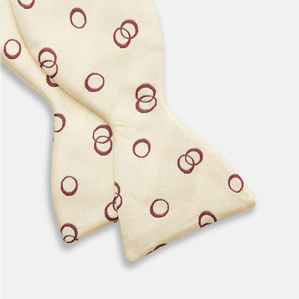 Yellow Geometric Rings Silk Bow Tie Image 2