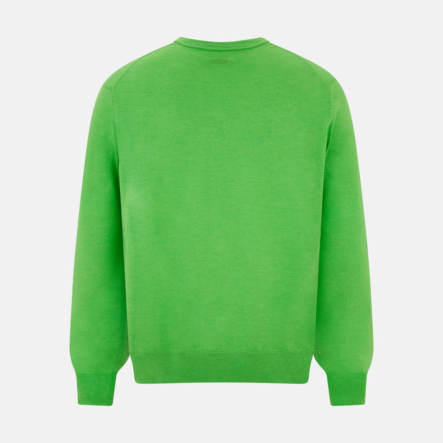 View 3 of product Lime Green Fine Merino V-Neck Jumper