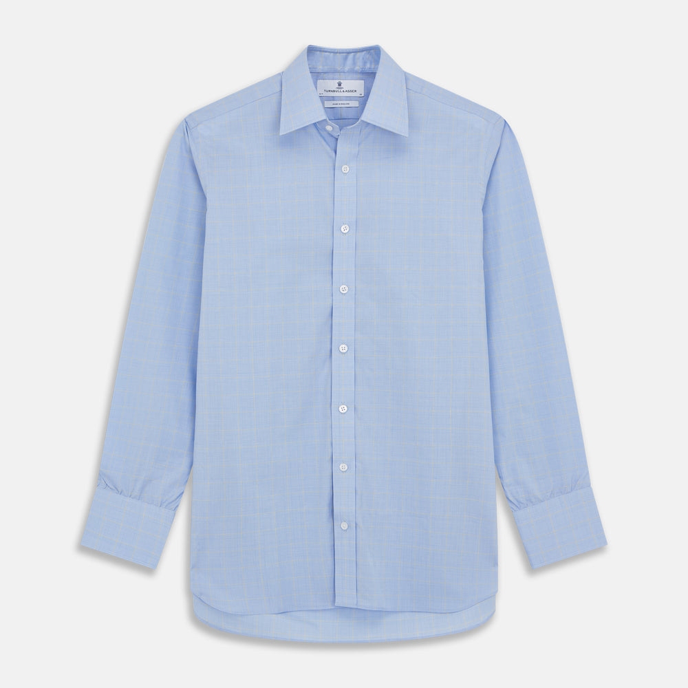 Yellow and Blue Prince of Wales Check Mayfair Shirt