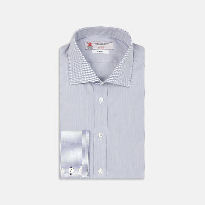 Slim Fit Blue Checked Shirt