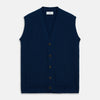 View 2 of product Navy Sleeveless Cashmere Cardigan