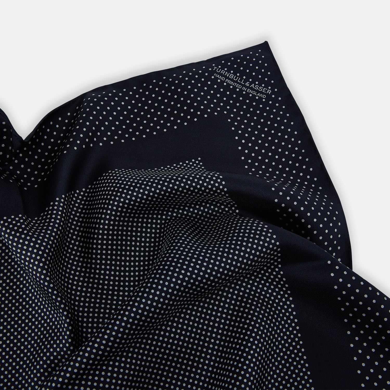 View 2 of product Navy and Grey Dot Silk Pocket Square