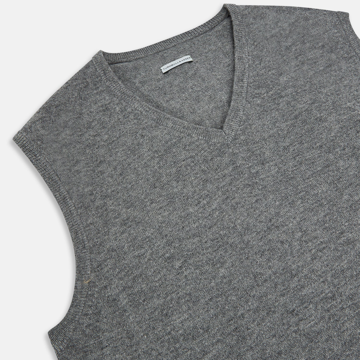 View 2 of product Grey Melange V-neck Cashmere Vest