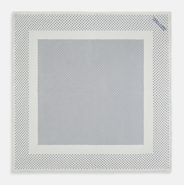 Cream Dot Silk Pocket Square Image 3