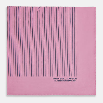 Pink Stripe Silk Pocket Square Image 3