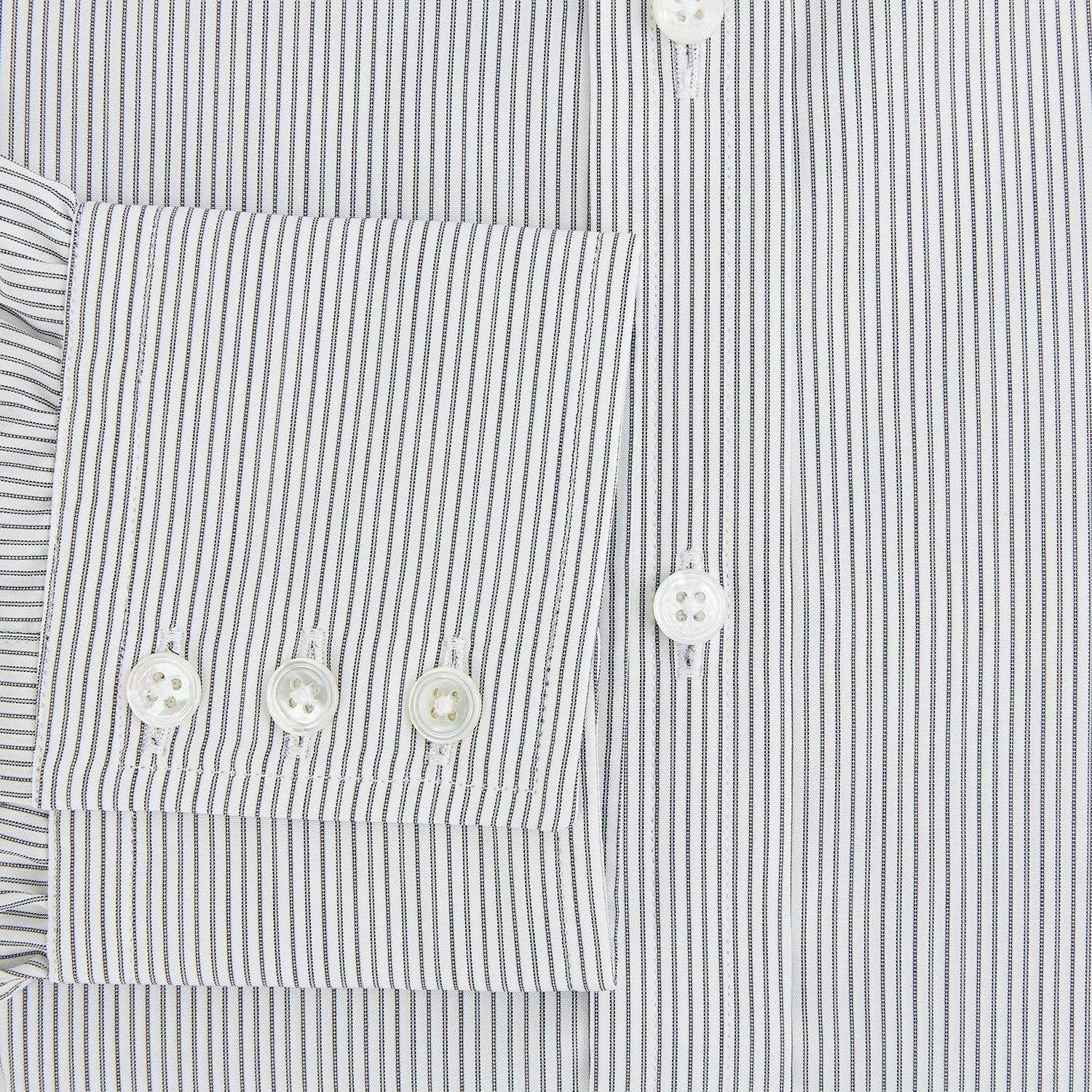 View 4 of product Midnight Blue Fine Track Stripe Mayfair Shirt
