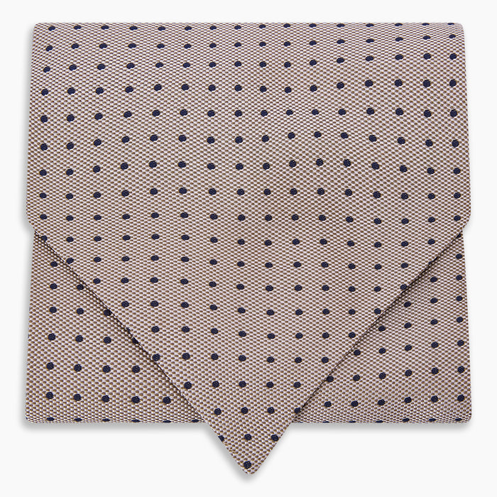 Navy and Lilac Micro Dot Silk Cravat Image 4