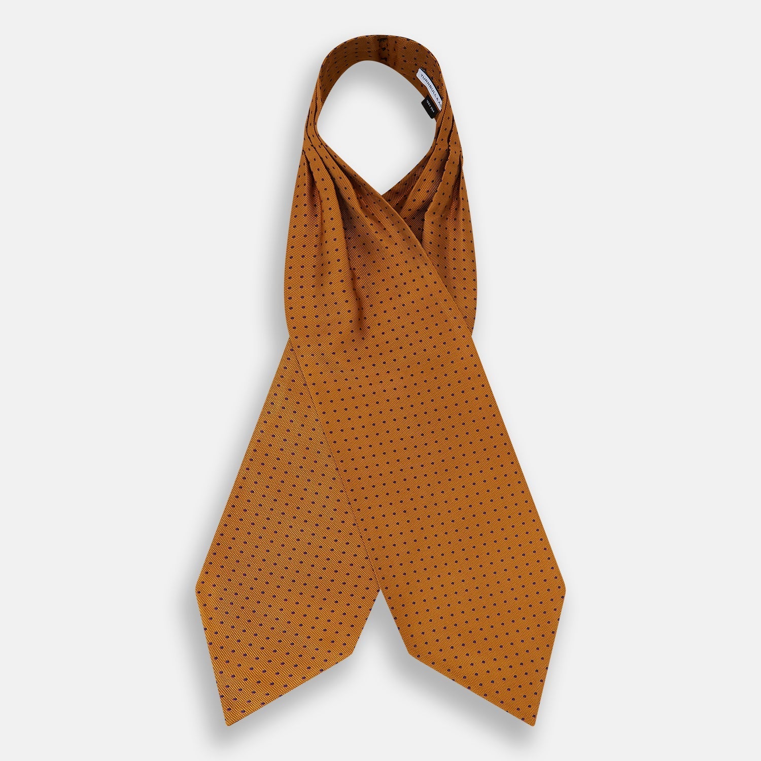 View 2 of product Navy and Orange Micro Dot Silk Cravat