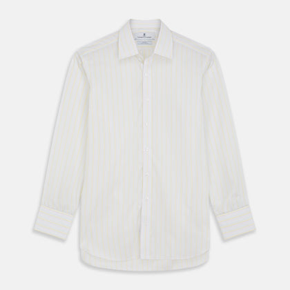 Yellow Multi Stripe Cotton Regular Fit Whitby Shirt
