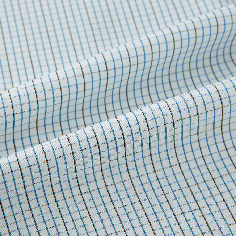 Pale Blue and Navy Grid Check Westminster Shirt
