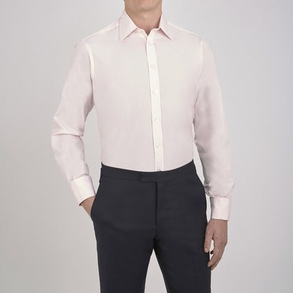 Pink Cotton Shirt with T&A Collar and Double Cuffs Image 3