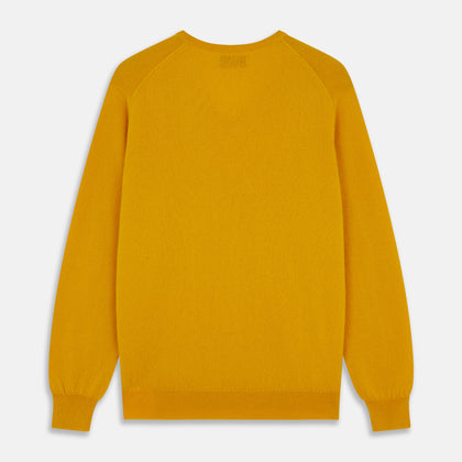 Gold Paden Cashmere V-Neck Jumper Image 2