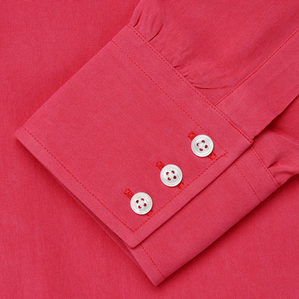 Coral Pink Silk Regular Fit Mayfair Shirt Image 3