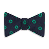 View 1 of product Navy and Green Motif Silk Bow Tie