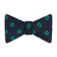 Navy and Green Motif Silk Bow Tie