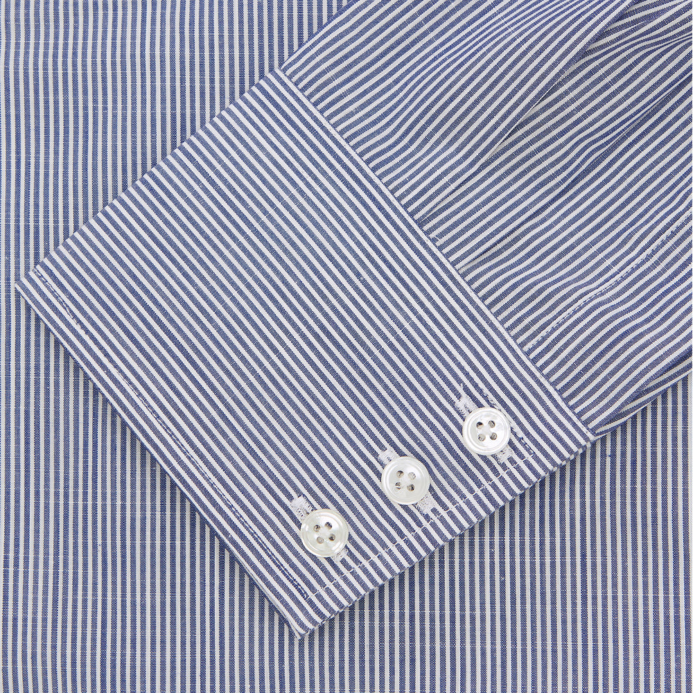 Navy and White Bengal Stripe Tailored Fit Shirt