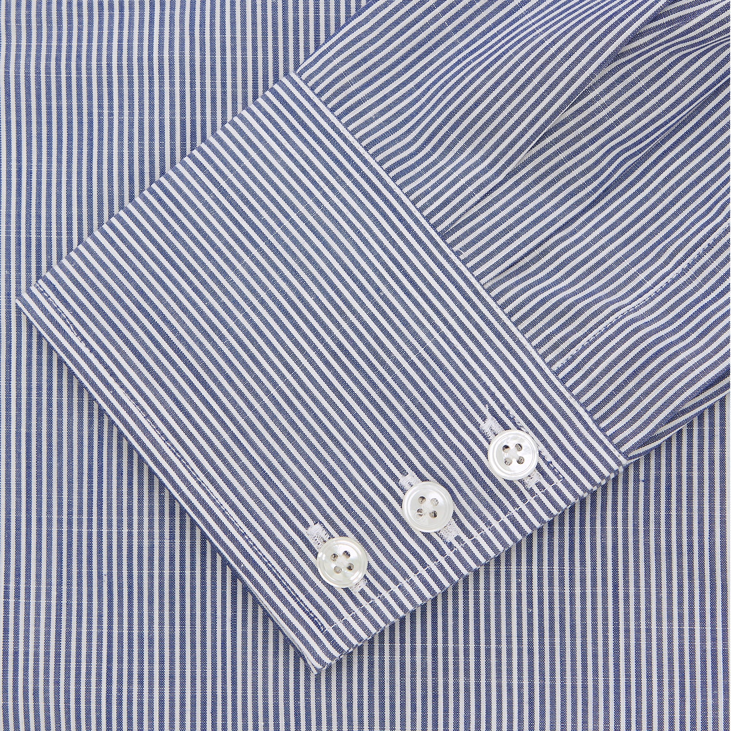 View 2 of product Navy and White Bengal Stripe Tailored Fit Shirt
