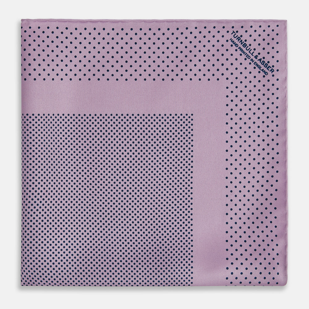 Lilac Dot Silk Pocket Square