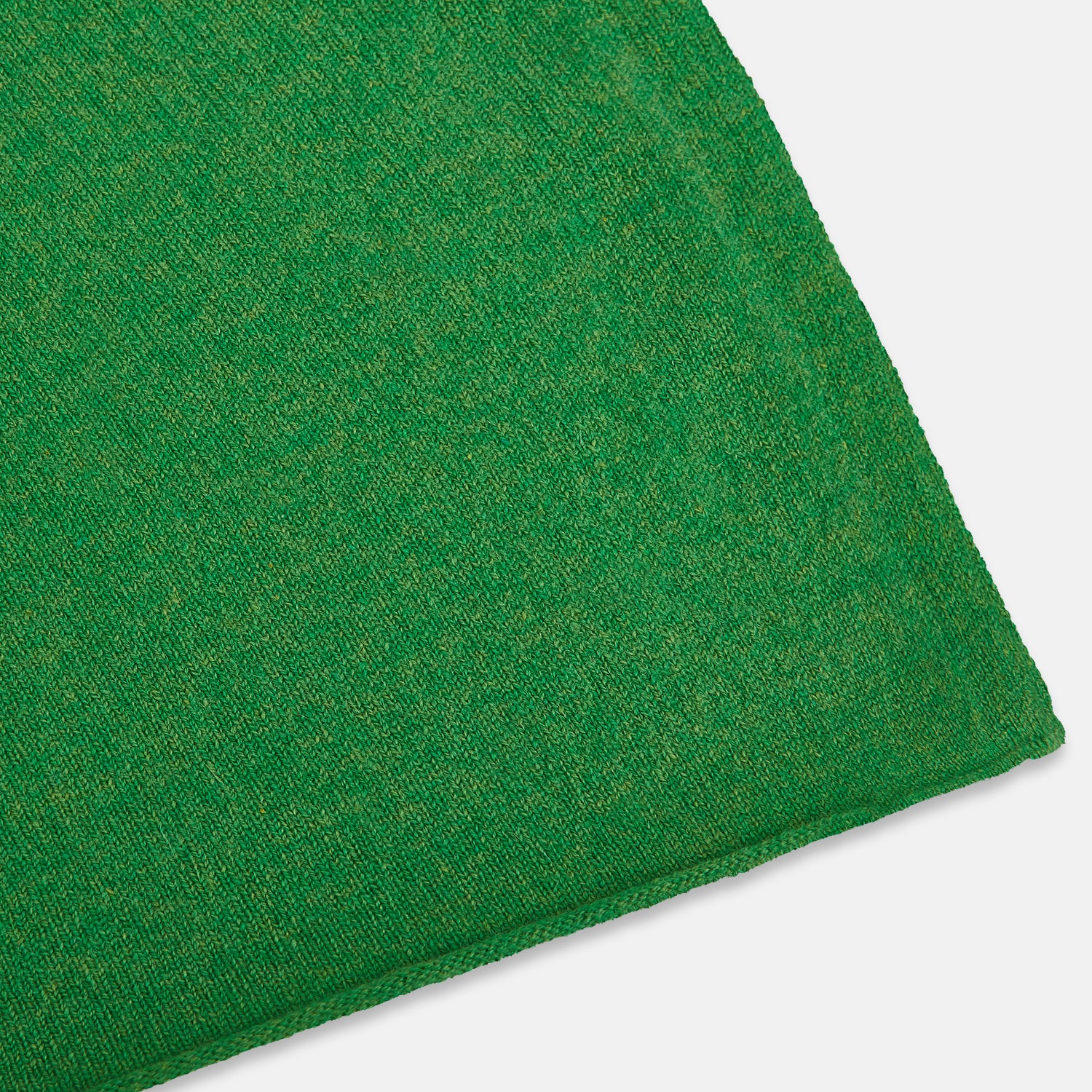 View 2 of product Plain Kelly Green Cashmere Knitted Scarf