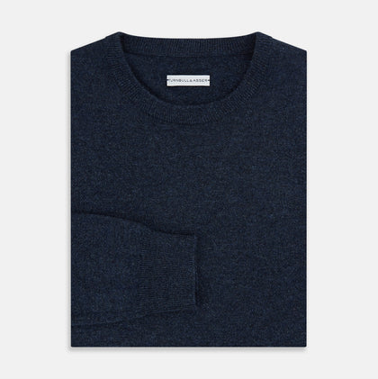 Midnight Blue Cashmere Round Neck Jumper Image 3