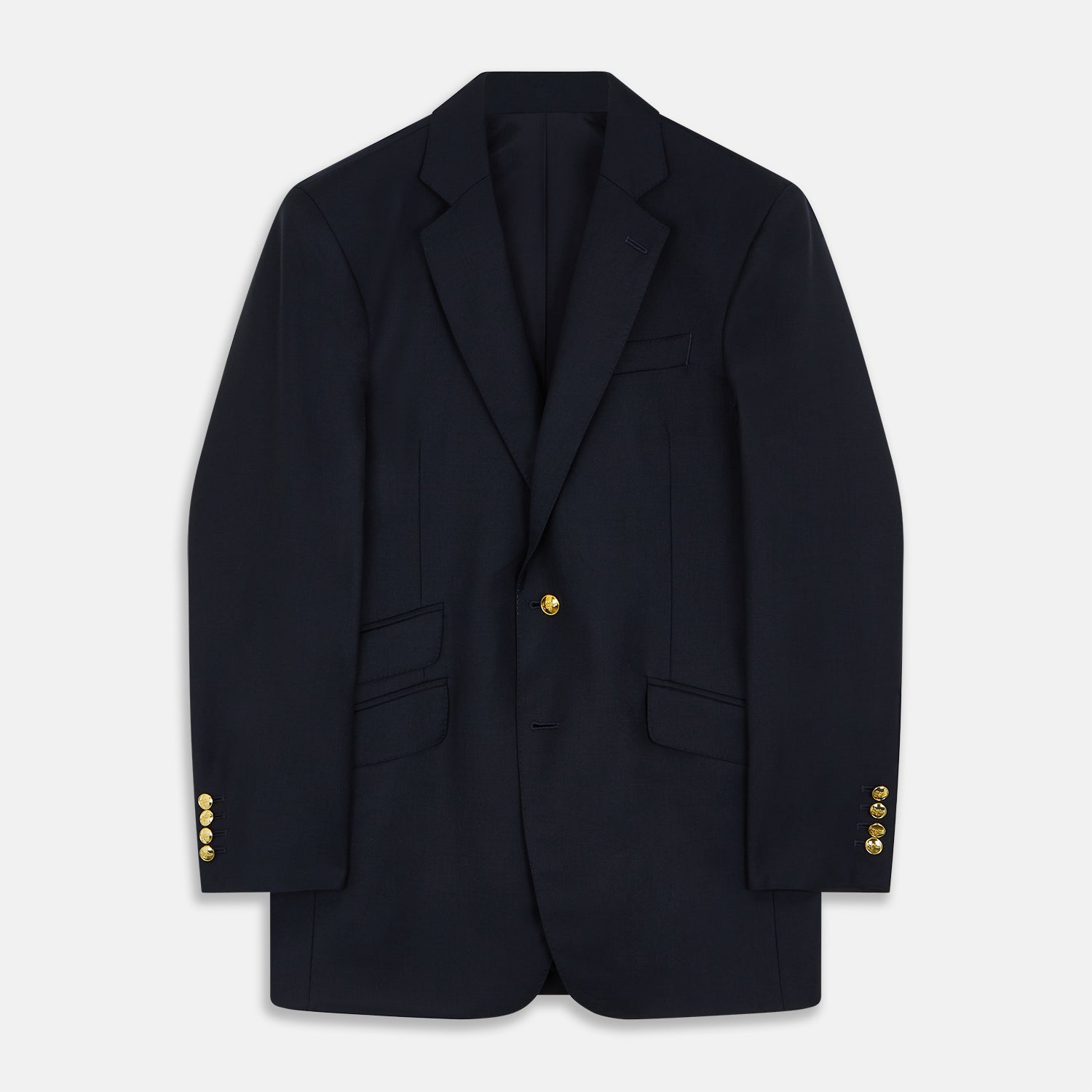 View 1 of product Navy Plain Wool Single Breasted Blazer
